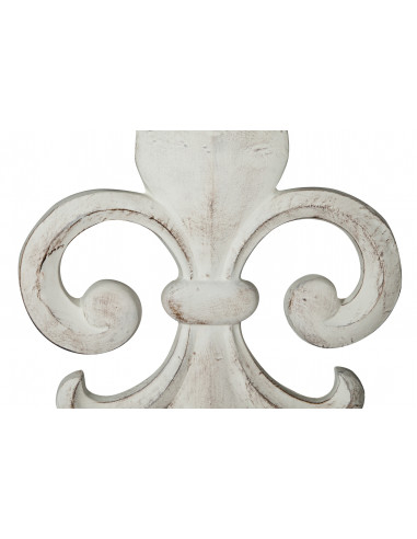 Decoro a forma di giglio in legno finitura bianco anticato made in italy L63XPR7XH51 cm Decoro a forma di giglio in legno finitura bianco anticato made in italy L63XPR7XH51 cm