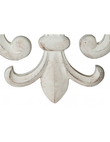 Decoro a forma di giglio in legno finitura bianco anticato made in italy L63XPR7XH51 cm Decoro a forma di giglio in legno finitura bianco anticato made in italy L63XPR7XH51 cm