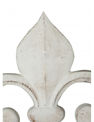 Decoro a forma di giglio in legno finitura bianco anticato made in italy L63XPR7XH51 cm Decoro a forma di giglio in legno finitura bianco anticato made in italy L63XPR7XH51 cm