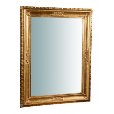 Espelho de parede vertical/horizontal de madeira com acabamento em folha de ouro antigo fabricado na Itália L67XDP4,5XH87 cm