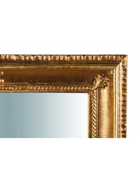 Specchiera da parete verticale/orizzontale in legno finitura foglia oro anticato made in italy L67XPR4,5XH87 cm