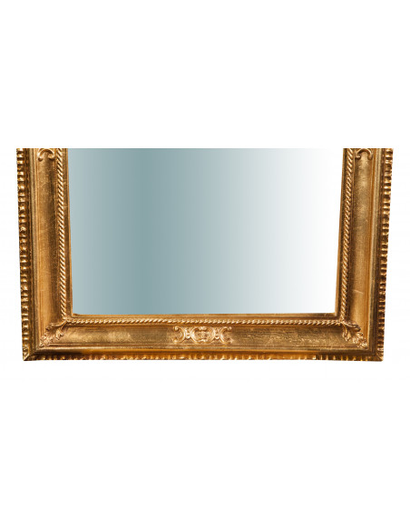 Specchiera da parete verticale/orizzontale in legno finitura foglia oro anticato made in italy L67XPR4,5XH87 cm