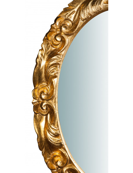 Specchiera da parete verticale/orizzontale in legno finitura foglia oro anticato made in italy L66XPR4,5XH88 cm
