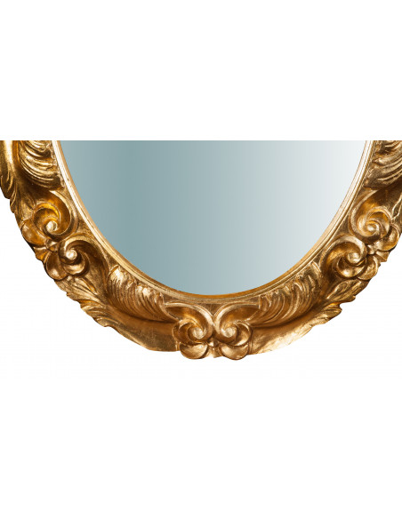 Specchiera da parete verticale/orizzontale in legno finitura foglia oro anticato made in italy L66XPR4,5XH88 cm
