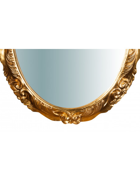 Specchiera da parete verticale/orizzontale in legno finitura foglia oro anticato made in italy L98XPR7XH78 cm