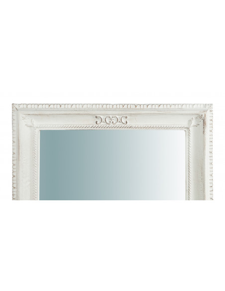 Specchiera da parete verticale/orizzontale in legno finitura bianco anticato made in italy L67XPR4,5XH87 cm