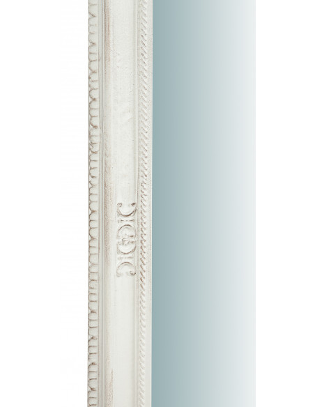 Specchiera da parete verticale/orizzontale in legno finitura bianco anticato made in italy L67XPR4,5XH87 cm