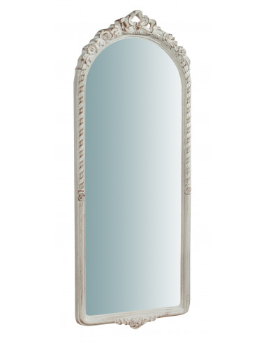 Specchiera da parete verticale/orizzontale in legno finitura bianco anticato made in italy L34XPR4XH87 cm