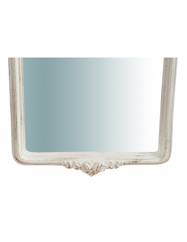 Espelho de parede vertical/horizontal de madeira com acabamento branco antigo fabricado na Itália L34XDP4XH87 cm Espelho de parede vertical/horizontal de madeira com acabamento branco antigo fabricado na Itália L34XDP4XH87 cm