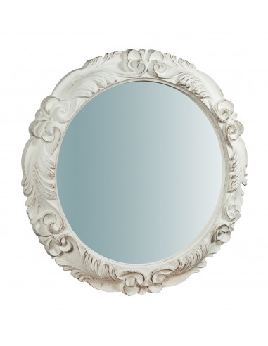 Specchiera da parete verticale/orizzontale in legno finitura bianco anticato made in italy L66XPR4XH66 cm