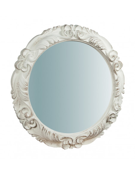 Specchiera da parete verticale/orizzontale in legno finitura bianco anticato made in italy L66XPR4XH66 cm