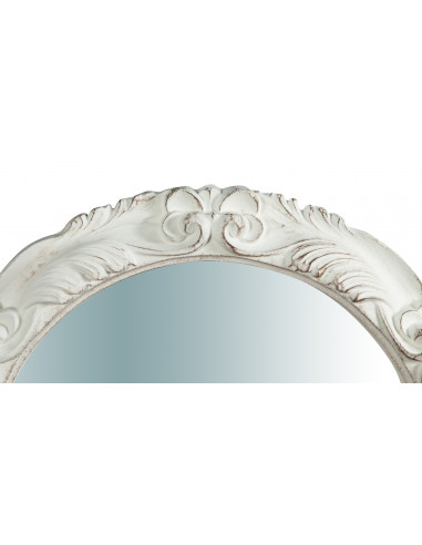 Specchiera da parete verticale/orizzontale in legno finitura bianco anticato made in italy L66XPR4XH66 cm Specchiera da parete verticale/orizzontale in legno finitura bianco anticato made in italy L66XPR4XH66 cm