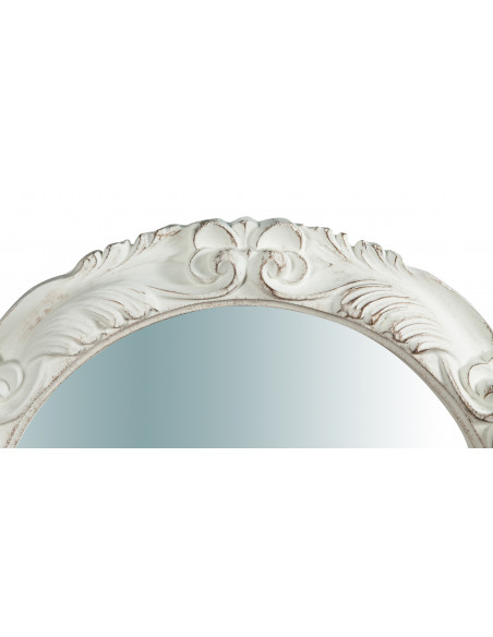 Specchiera da parete verticale/orizzontale in legno finitura bianco anticato made in italy L66XPR4XH66 cm