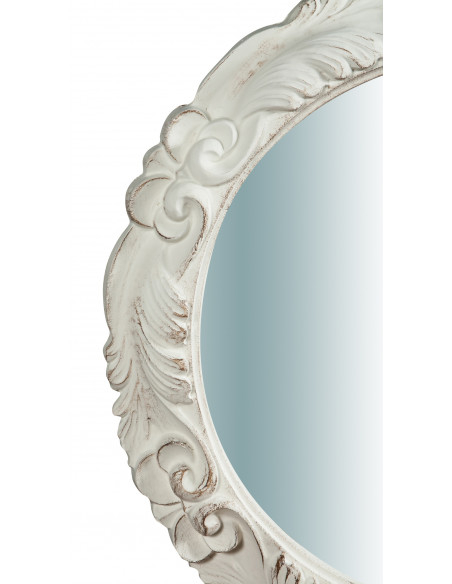 Specchiera da parete verticale/orizzontale in legno finitura bianco anticato made in italy L66XPR4XH66 cm
