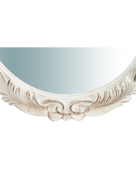 Specchiera da parete verticale/orizzontale in legno finitura bianco anticato made in italy L66XPR4XH66 cm