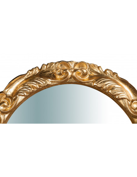 Specchiera da parete verticale/orizzontale in legno finitura foglia oro anticato made in italy L66XPR4XH66 cm