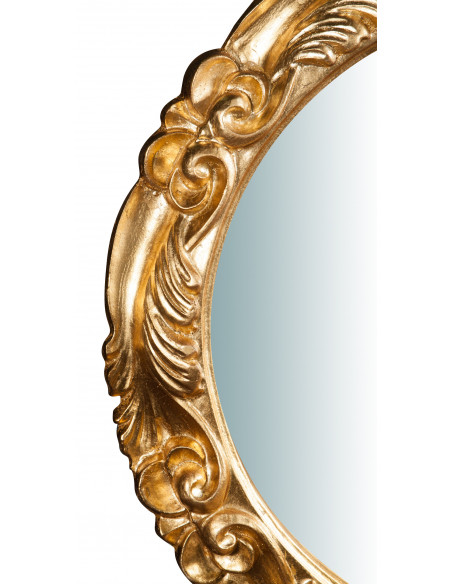 Specchiera da parete verticale/orizzontale in legno finitura foglia oro anticato made in italy L66XPR4XH66 cm