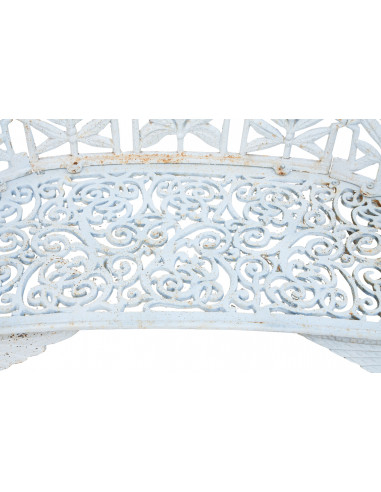 Panchina liberty in fusione di ghisa finitura bianca anticata L110xPR60xH90 cm Panchina liberty in fusione di ghisa finitura bianca anticata L110xPR60xH90 cm