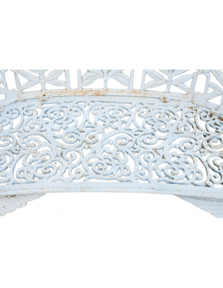 Banco Liberty em ferro fundido com acabamento branco antigo L110xDP60xA90 cm