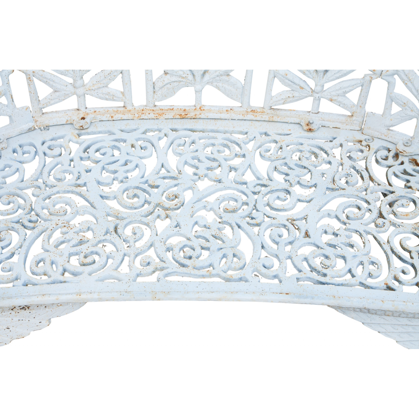 Panchina liberty in fusione di ghisa finitura bianca anticata L110xPR60xH90 cm Panchina liberty in fusione di ghisa finitura bianca anticata L110xPR60xH90 cm