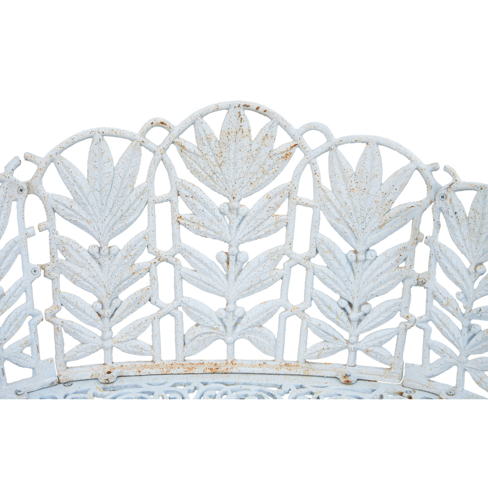 Panchina liberty in fusione di ghisa finitura bianca anticata L110xPR60xH90 cm Panchina liberty in fusione di ghisa finitura bianca anticata L110xPR60xH90 cm