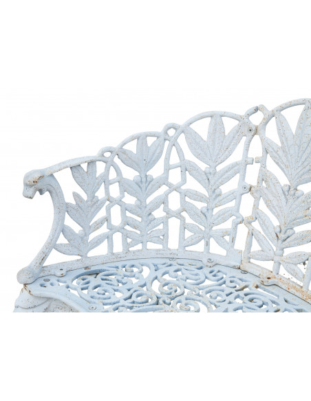 Panchina liberty in fusione di ghisa finitura bianca anticata L110xPR60xH90 cm Panchina liberty in fusione di ghisa finitura bianca anticata L110xPR60xH90 cm