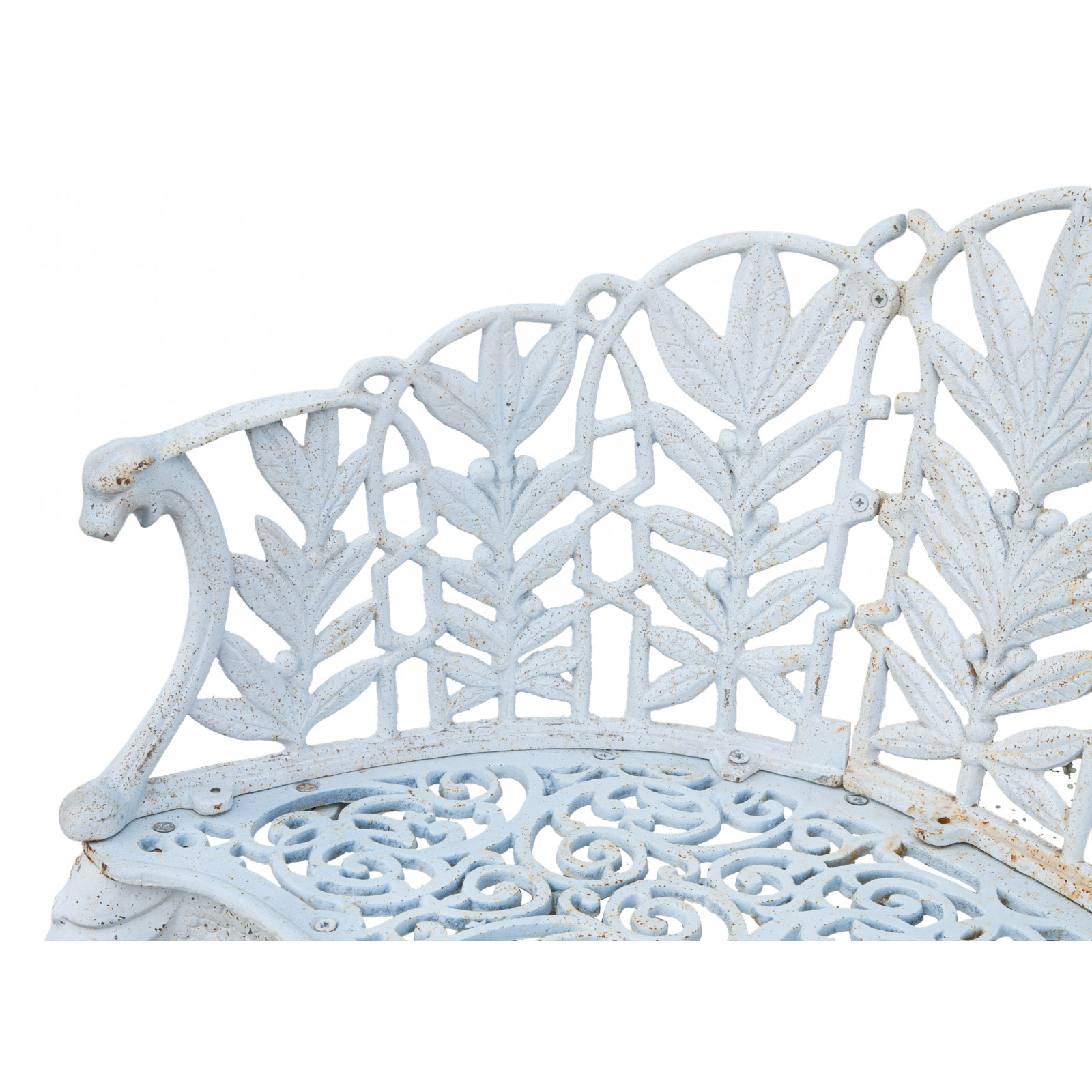 Panchina liberty in fusione di ghisa finitura bianca anticata L110xPR60xH90 cm Panchina liberty in fusione di ghisa finitura bianca anticata L110xPR60xH90 cm
