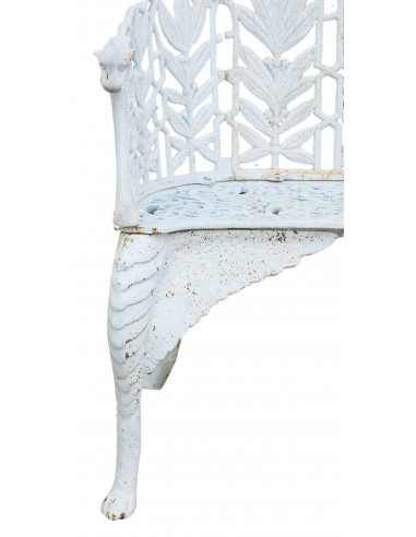 Panchina liberty in fusione di ghisa finitura bianca anticata L110xPR60xH90 cm Panchina liberty in fusione di ghisa finitura bianca anticata L110xPR60xH90 cm