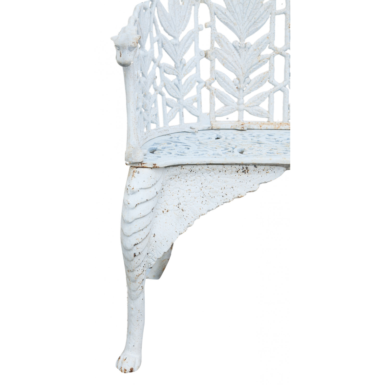 Panchina liberty in fusione di ghisa finitura bianca anticata L110xPR60xH90 cm Panchina liberty in fusione di ghisa finitura bianca anticata L110xPR60xH90 cm