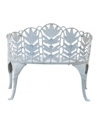 Banco Liberty em ferro fundido com acabamento branco antigo L110xDP60xA90 cm Banco Liberty em ferro fundido com acabamento branco antigo L110xDP60xA90 cm