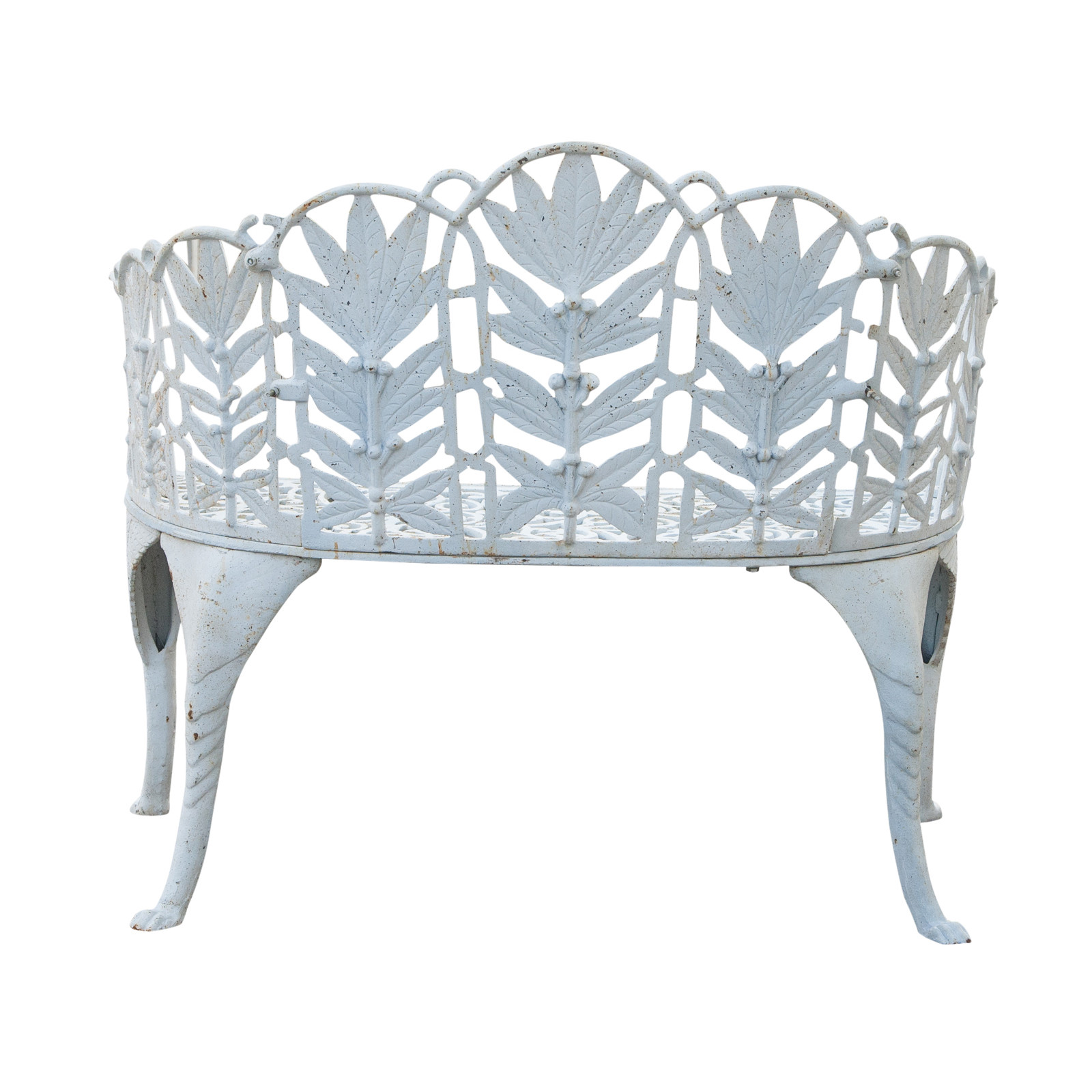 Panchina liberty in fusione di ghisa finitura bianca anticata L110xPR60xH90 cm Panchina liberty in fusione di ghisa finitura bianca anticata L110xPR60xH90 cm