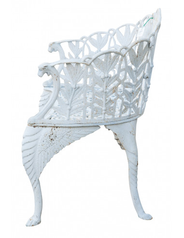 Banco Liberty em ferro fundido com acabamento branco antigo L110xDP60xA90 cm Banco Liberty em ferro fundido com acabamento branco antigo L110xDP60xA90 cm