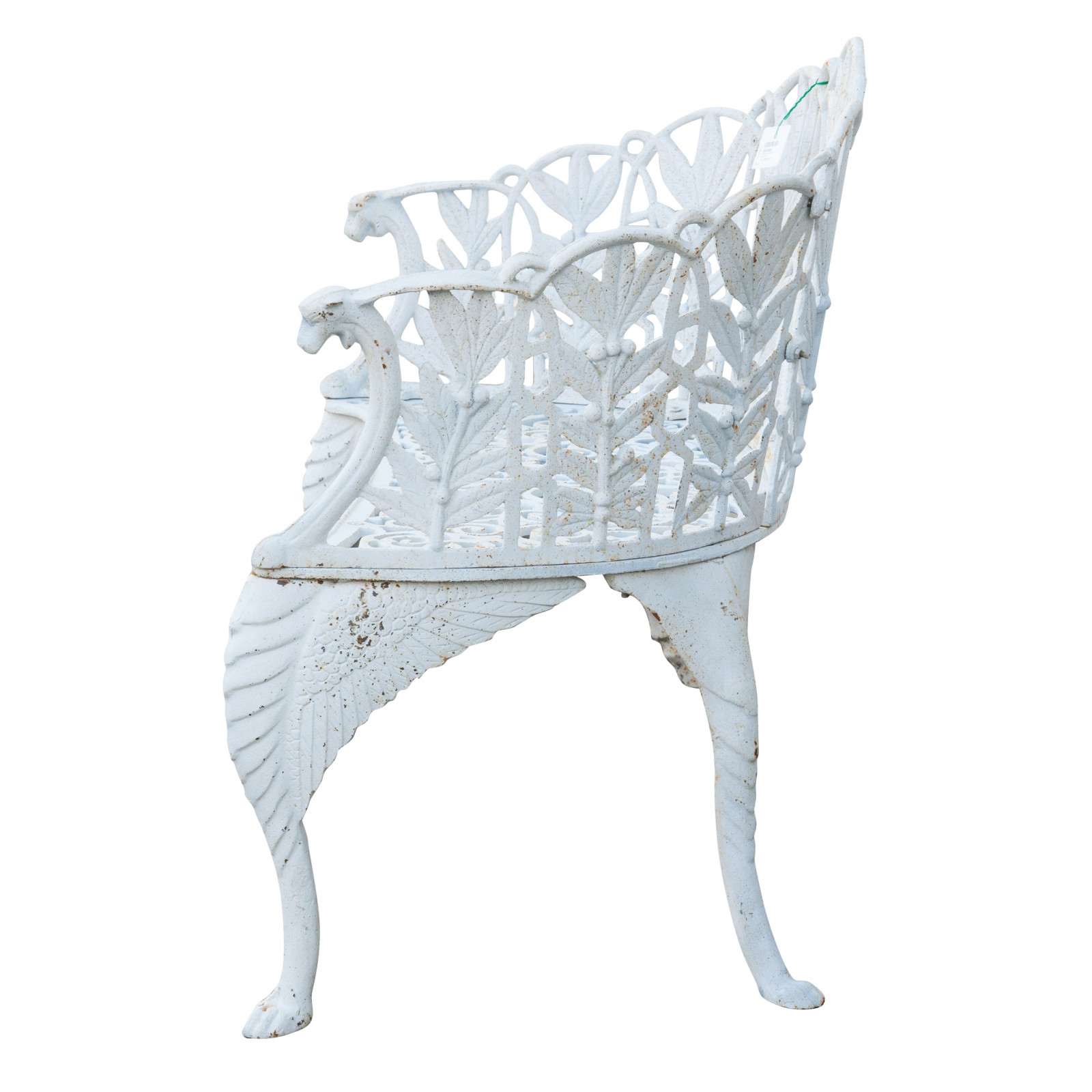 Panchina liberty in fusione di ghisa finitura bianca anticata L110xPR60xH90 cm Panchina liberty in fusione di ghisa finitura bianca anticata L110xPR60xH90 cm