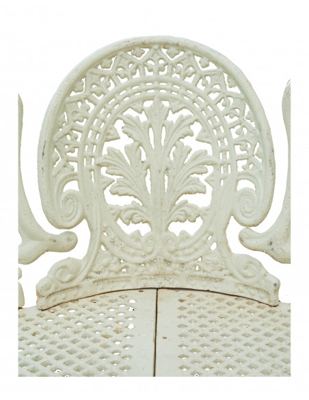 Panchina Liberty in ghisa finitura bianca anticata 130x50x82 cm