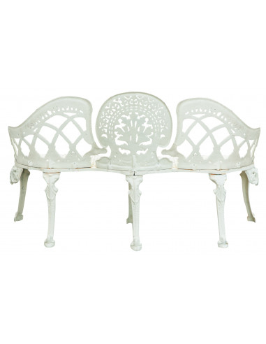 Panchina Liberty in ghisa finitura bianca anticata 130x50x82 cm Panchina Liberty in ghisa finitura bianca anticata 130x50x82 cm