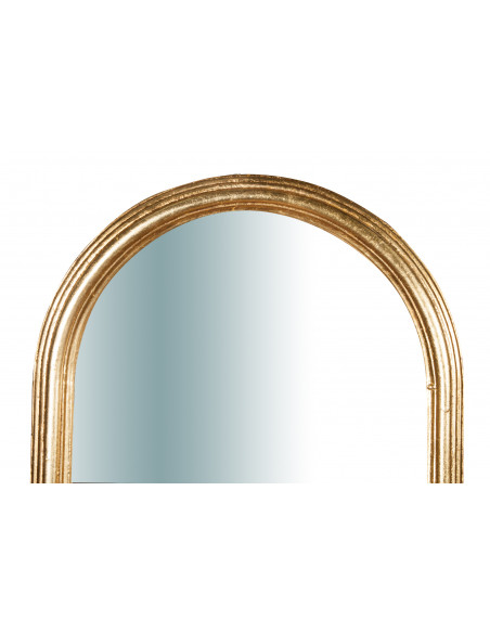 Specchiera da parete in legno finitura foglia oro anticato made in italy L42XPR3,5XH90 cm