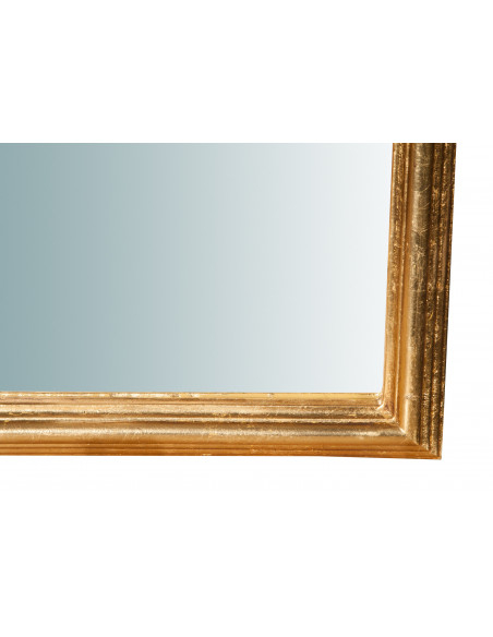 Specchiera da parete in legno finitura foglia oro anticato made in italy L42XPR3,5XH90 cm