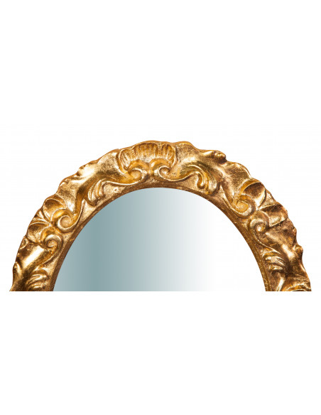 Specchiera da parete in legno finitura foglia oro anticato made in italy L28XPR2XH34 cm