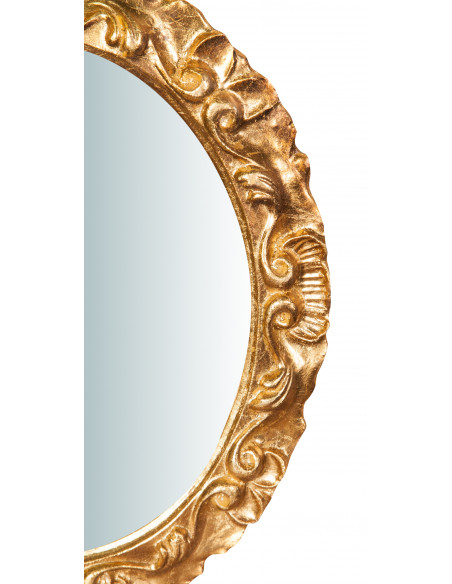 Specchiera da parete in legno finitura foglia oro anticato made in italy L28XPR2XH34 cm