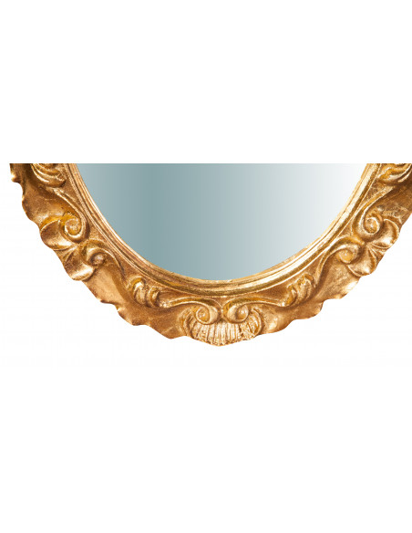 Specchiera da parete in legno finitura foglia oro anticato made in italy L28XPR2XH34 cm