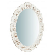 Specchiera da parete in legno finitura bianco anticato made in italy L25XPR2,5XH31 cm