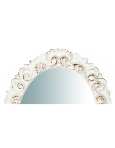 Specchiera da parete in legno finitura bianco anticato made in italy L25XPR2,5XH31 cm Specchiera da parete in legno finitura bianco anticato made in italy L25XPR2,5XH31 cm