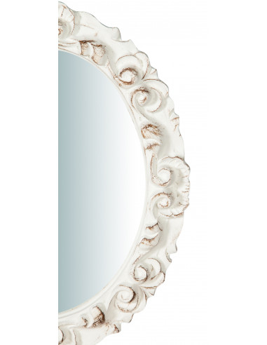 Specchiera da parete in legno finitura bianco anticato made in italy L25XPR2,5XH31 cm Specchiera da parete in legno finitura bianco anticato made in italy L25XPR2,5XH31 cm