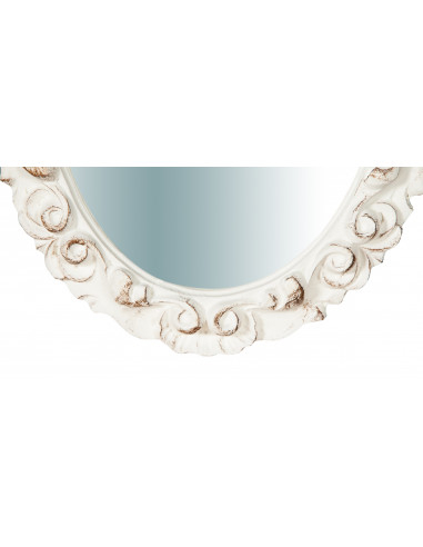Specchiera da parete in legno finitura bianco anticato made in italy L25XPR2,5XH31 cm Specchiera da parete in legno finitura bianco anticato made in italy L25XPR2,5XH31 cm