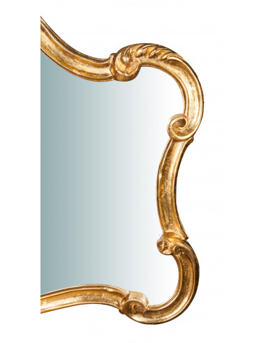 Specchiera da parete in legno finitura foglia oro anticato made in italy L71XPR5XH82 cm Specchiera da parete in legno finitura foglia oro anticato made in italy L71XPR5XH82 cm