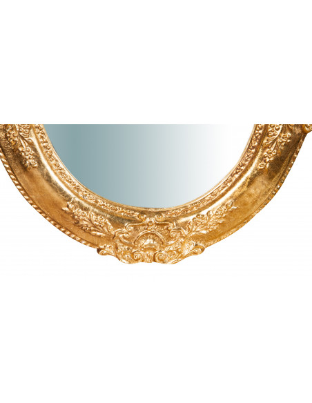 Specchiera da parete in legno finitura foglia oro anticato made in italy L40XPR2,5XH32 cm