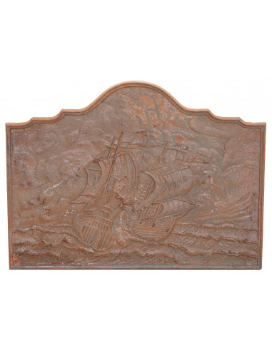 Piastra da camino in fusione di ghisa L102xPR2xH75 cm ruggine al naturale Piastra da camino in fusione di ghisa L102xPR2xH75 cm ruggine al naturale