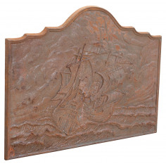 Piastra da camino in fusione di ghisa L102xPR2xH75 cm ruggine al naturale