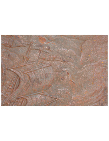 Piastra da camino in fusione di ghisa L102xPR2xH75 cm ruggine al naturale Piastra da camino in fusione di ghisa L102xPR2xH75 cm ruggine al naturale