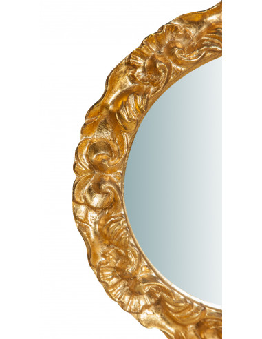 Specchiera da parete in legno finitura foglia oro anticato made in italy L40XPR3XH40 cm Specchiera da parete in legno finitura foglia oro anticato made in italy L40XPR3XH40 cm